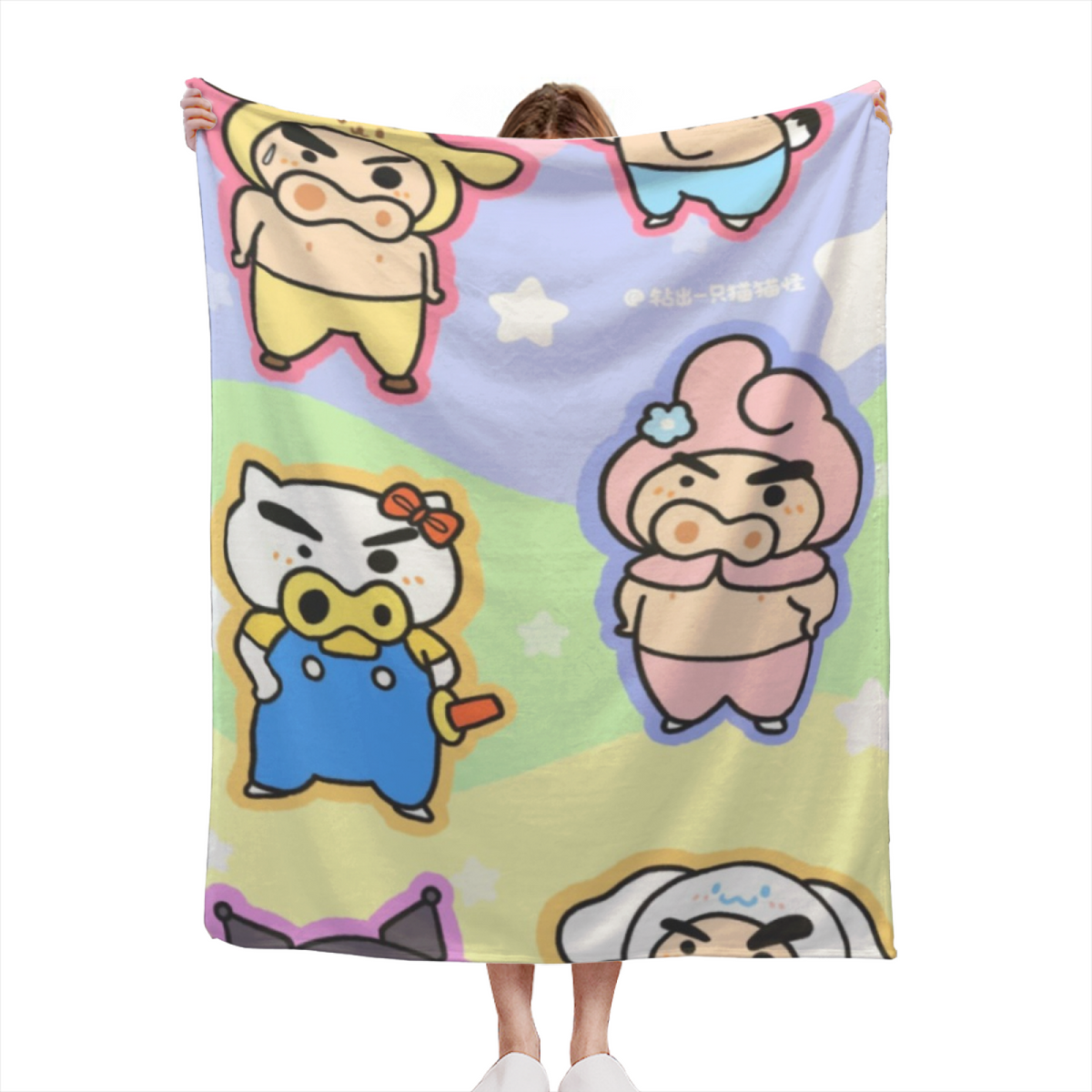 Starlit Rhapsody Creamy Ivory Modern Art Flannel Throw Blanket