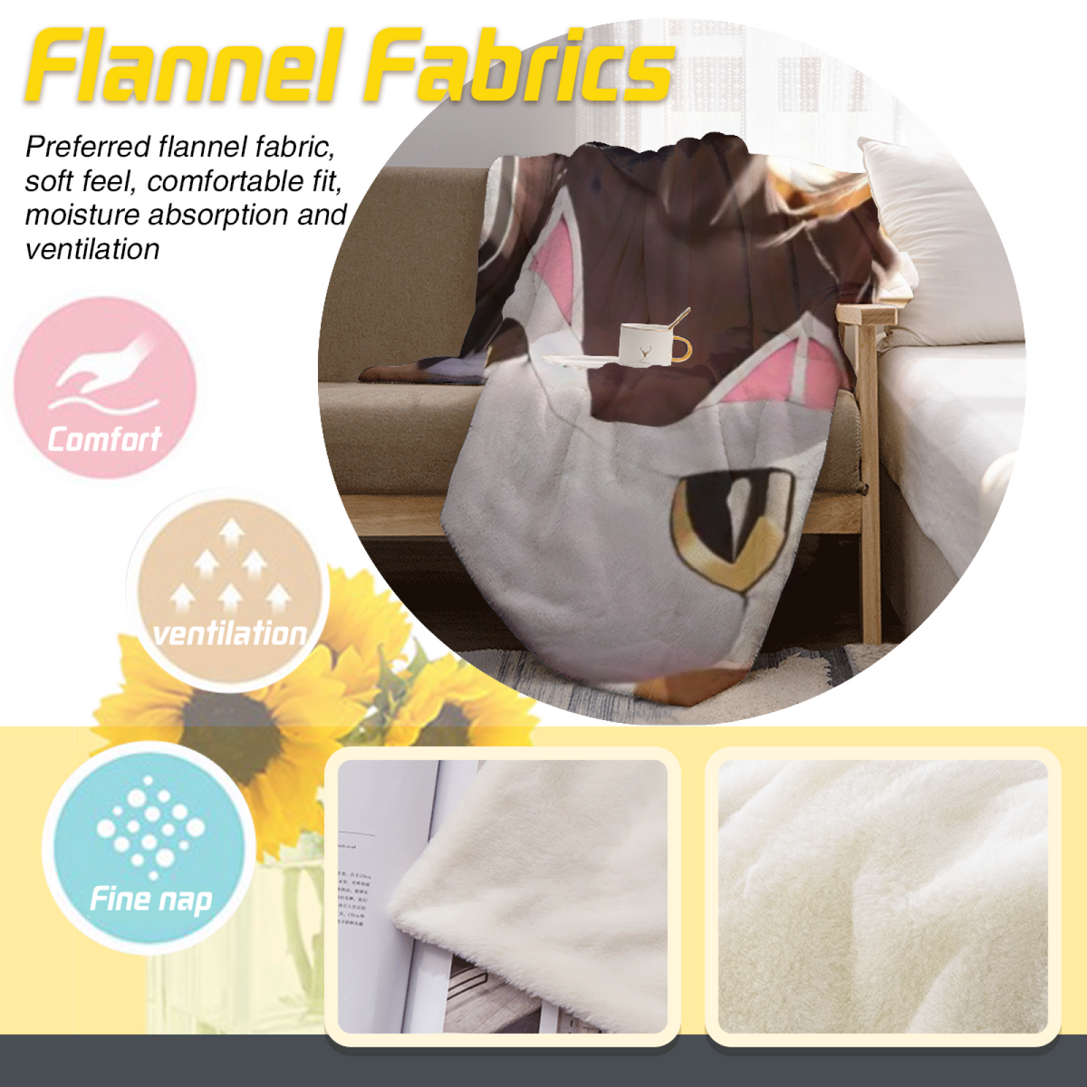 Decorative Flannel Blanket with Rustic Petal Cozy Cottage Artwork