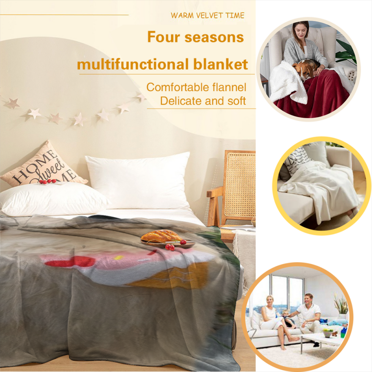 Solstice Sketch Soft Neutral Decorative Decorative Flannel Blanket