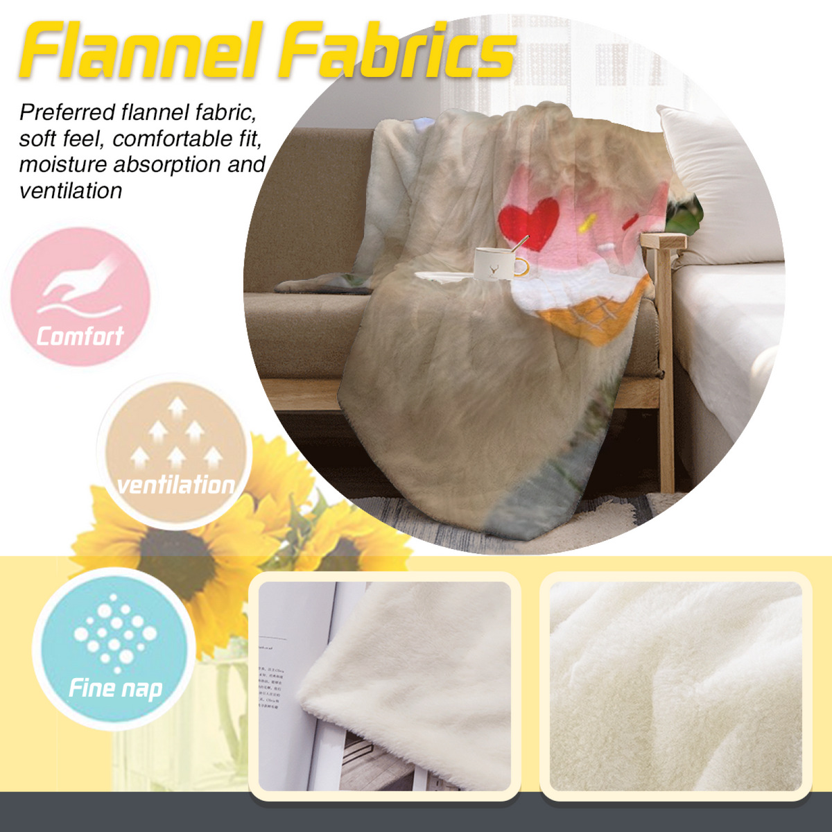 Solstice Sketch Soft Neutral Decorative Decorative Flannel Blanket
