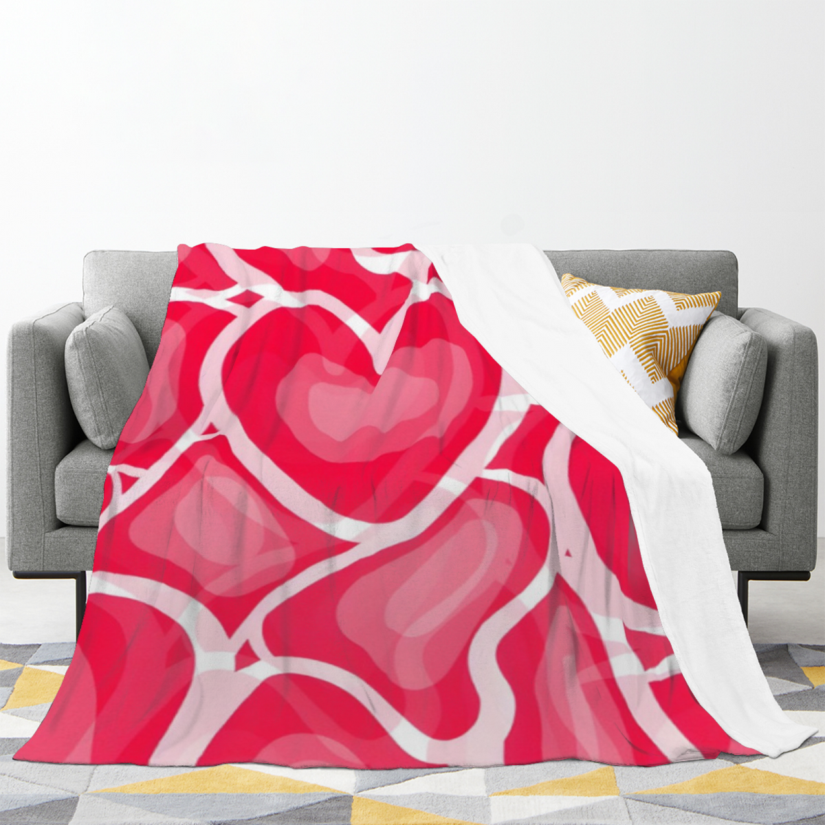 Eclectic Design Burnished Galaxy Blush Pink Cozy Flannel Bed Blanket