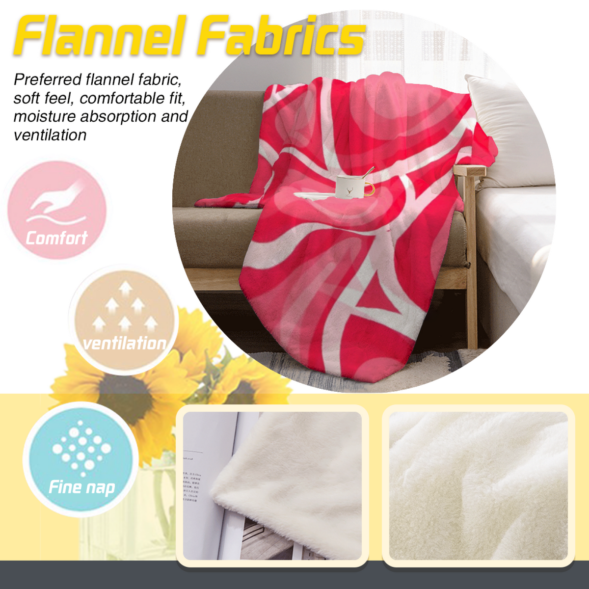 Eclectic Design Burnished Galaxy Blush Pink Cozy Flannel Bed Blanket