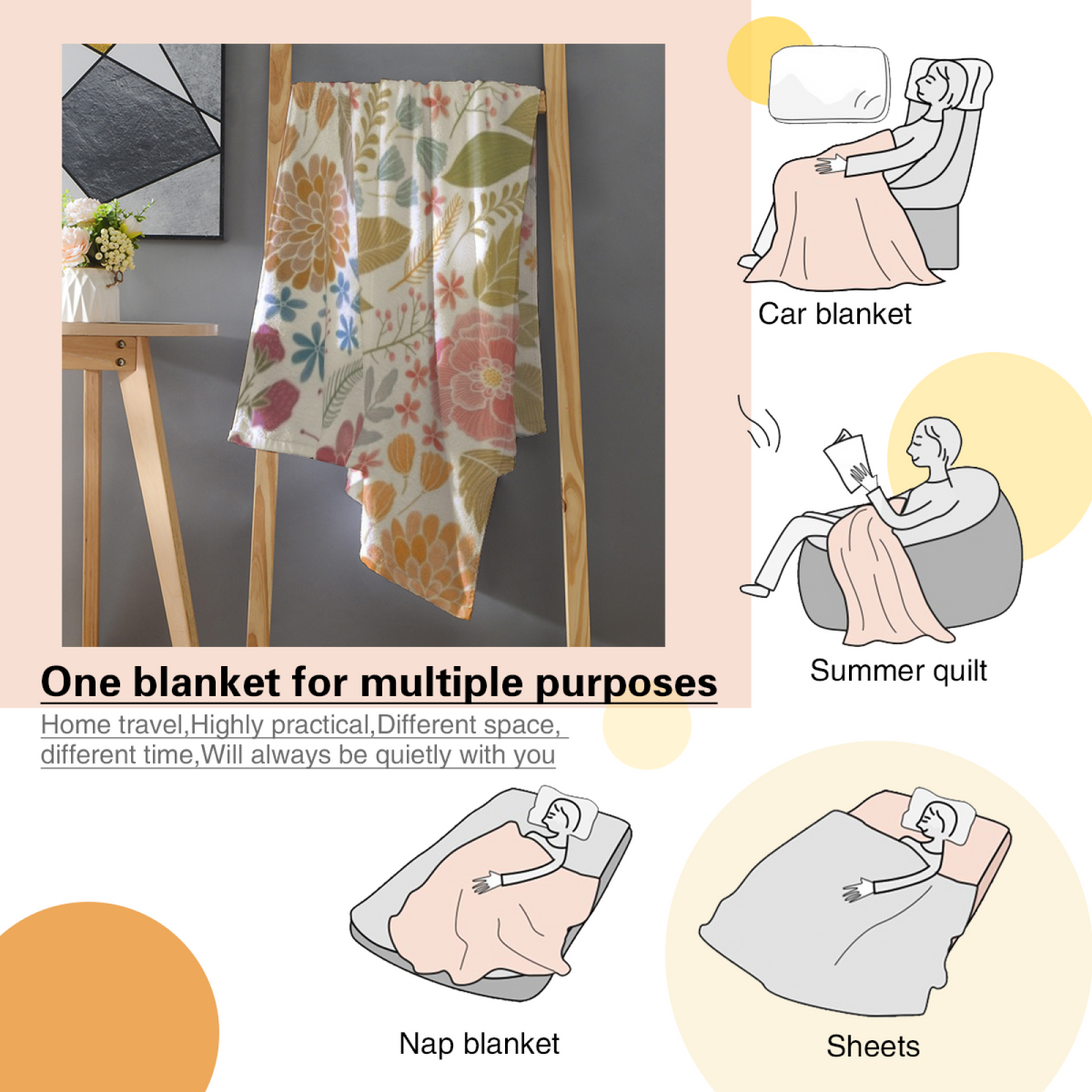 Pastel Multicolor Whimsical Decor Plush Flannel Throw ¨C Enchanted Solstice Edition