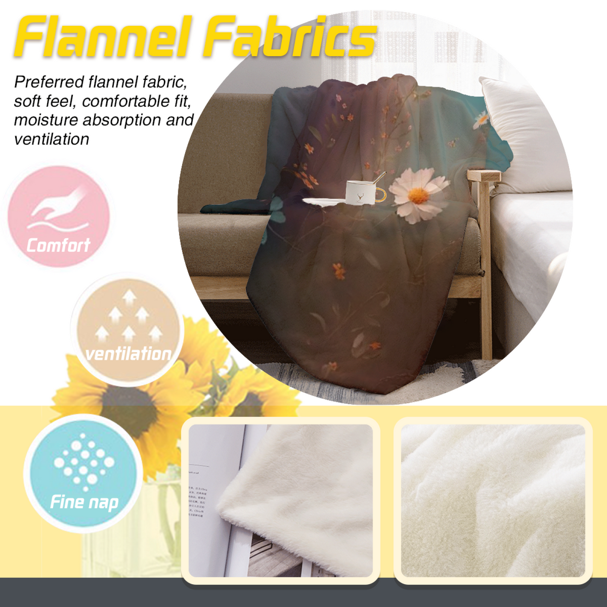 Earthy Neutral Enchanted Lagoon Lightweight Flannel Throw ¨C Contemporary Pattern