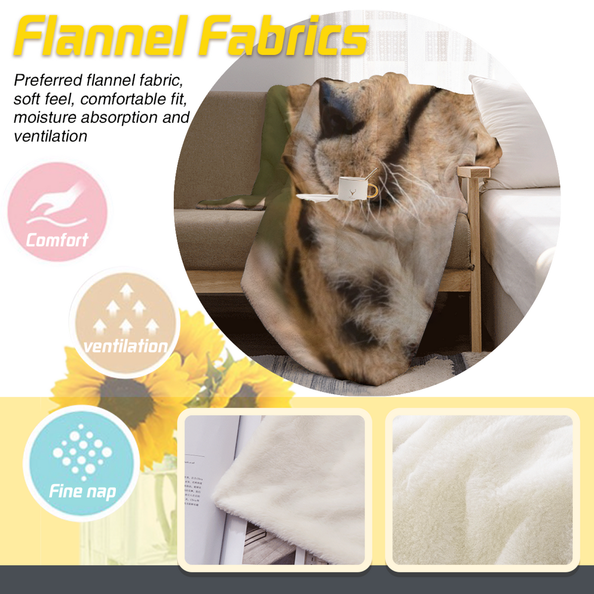 Earthy Multicolor Saffron Trail Cozy Flannel Bed Blanket