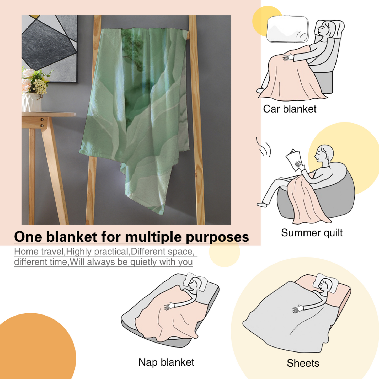 Colorful Artistic Graphic Throw Blanket ¨C Modern Decorative Cozy Home Blanket
