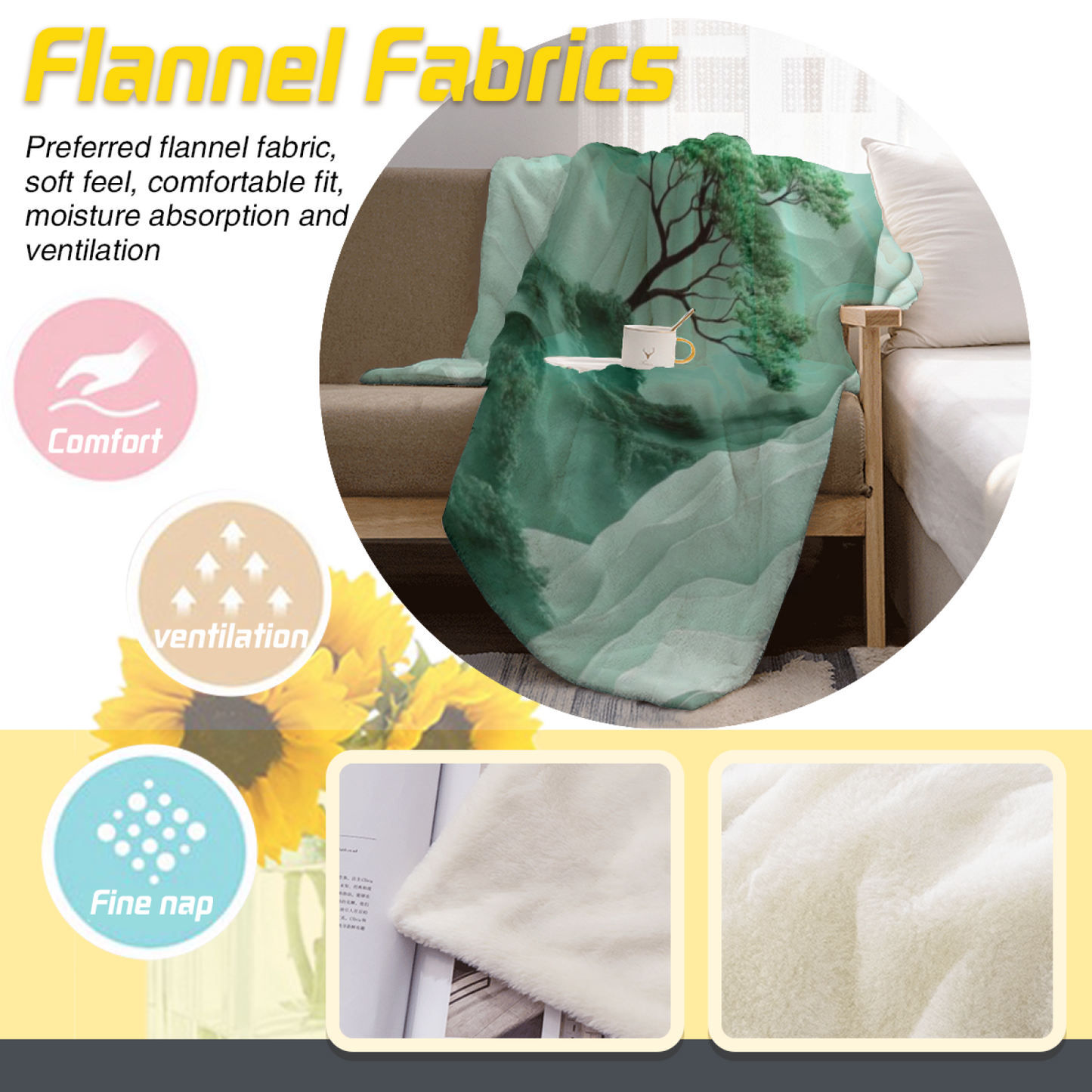 Colorful Artistic Graphic Throw Blanket ¨C Modern Decorative Cozy Home Blanket