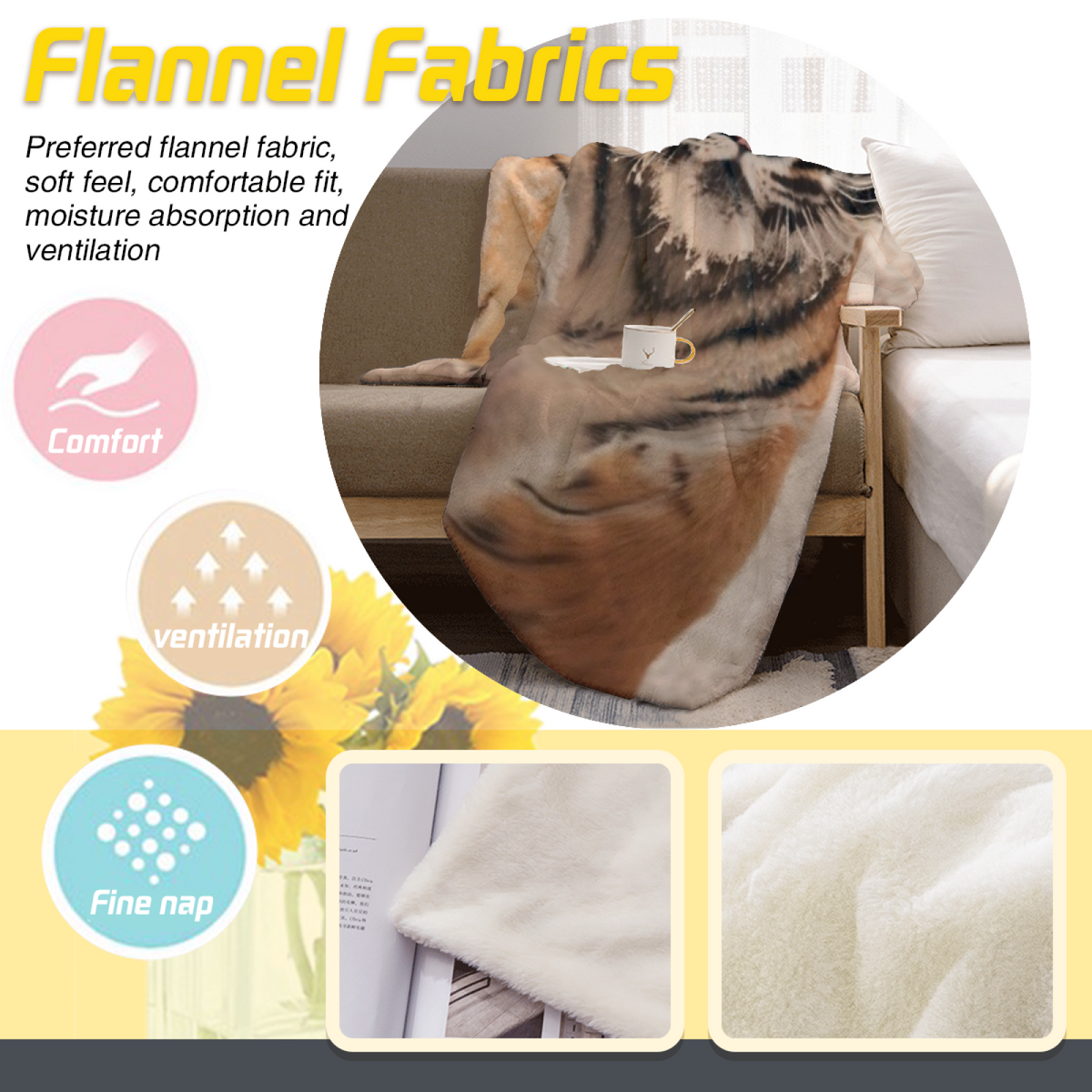 Earthy Multicolor Willow Glow Cozy Flannel Bed Blanket