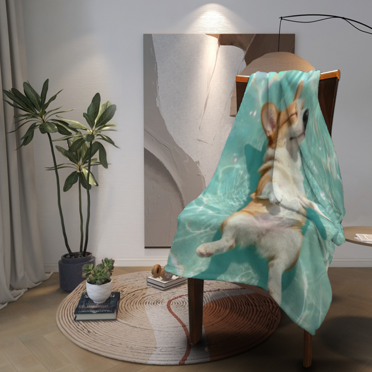 Flannel Throw Blanket with Luminous Fable Cozy Cottage Artwork
