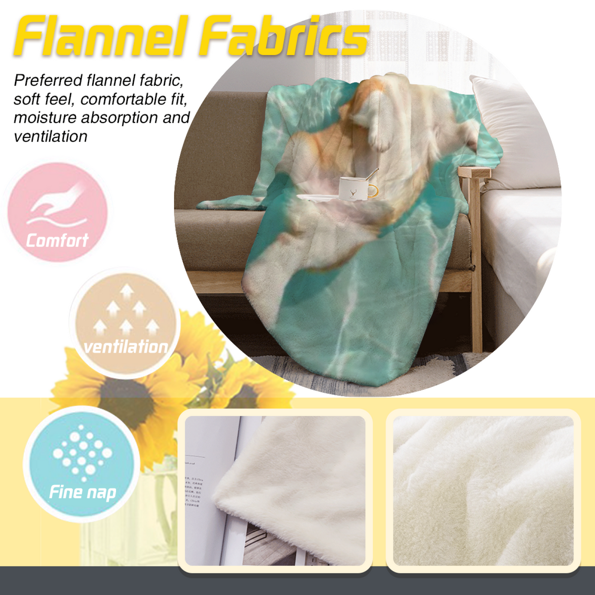 Flannel Throw Blanket with Luminous Fable Cozy Cottage Artwork