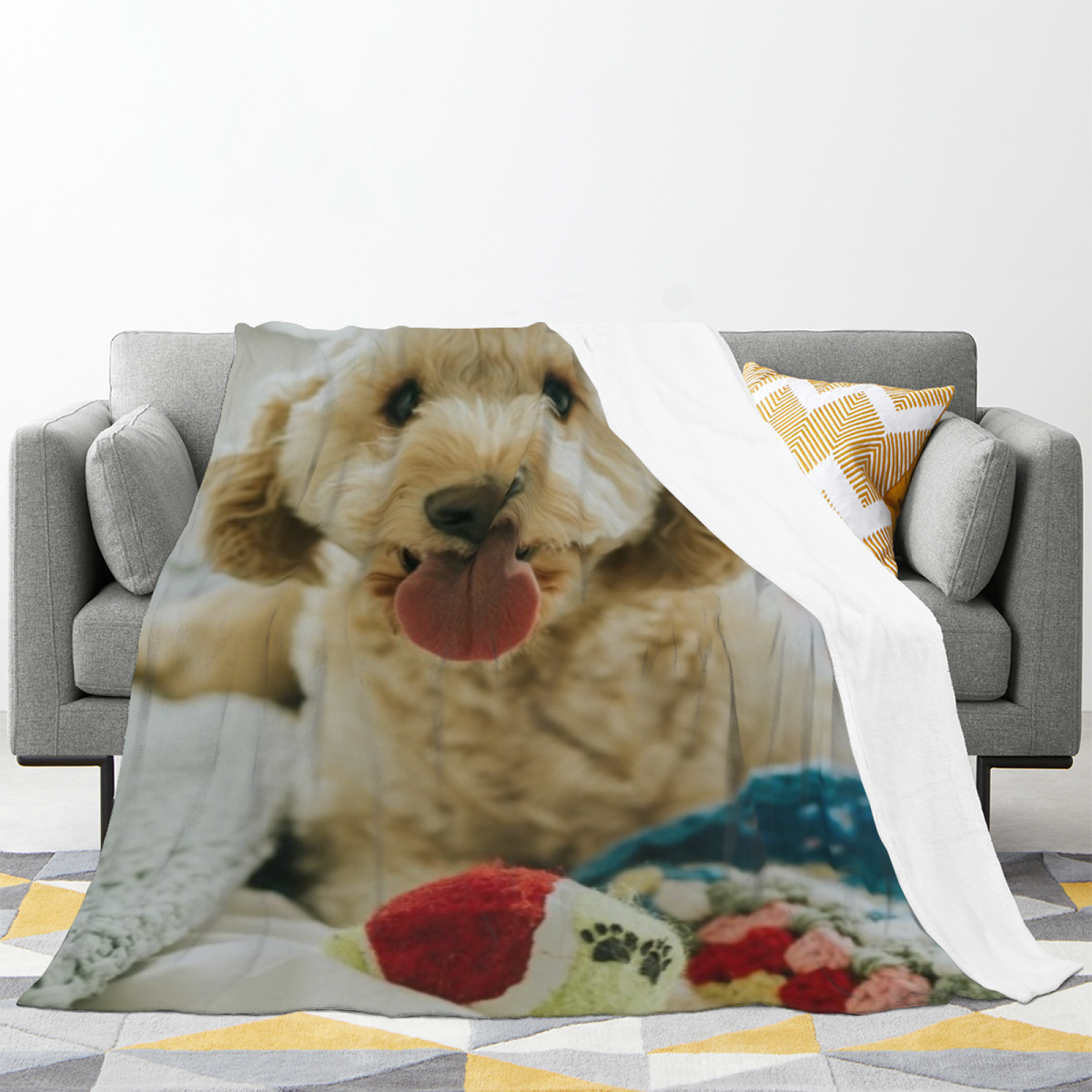 Frosted & Lagoon Playful Graphic All-Season Flannel Blanket