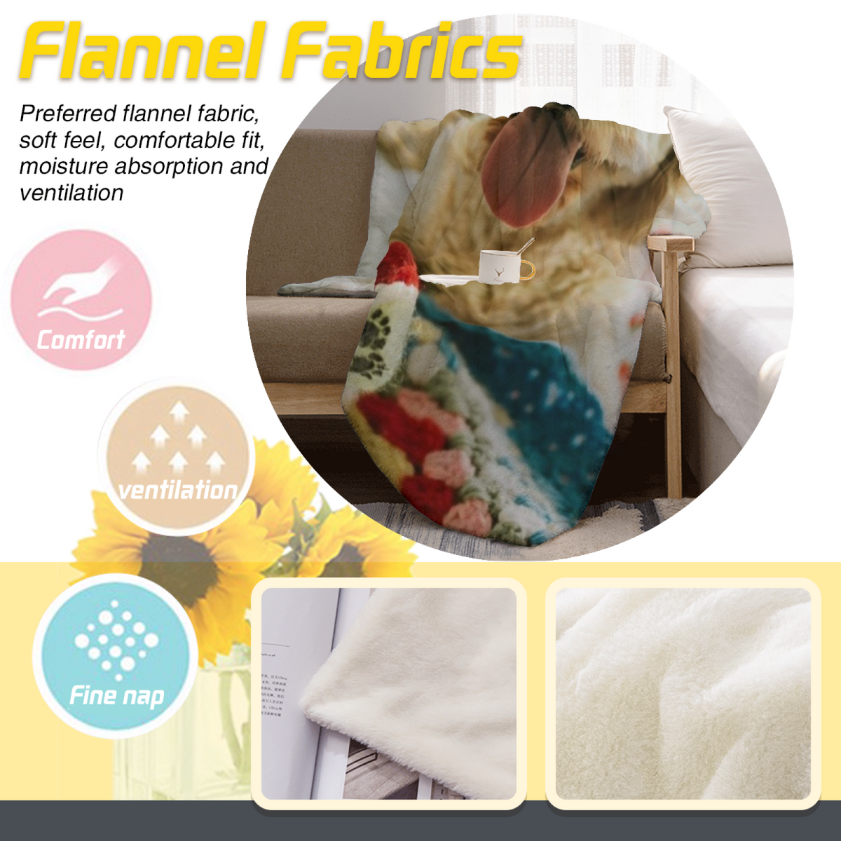 Frosted & Lagoon Playful Graphic All-Season Flannel Blanket