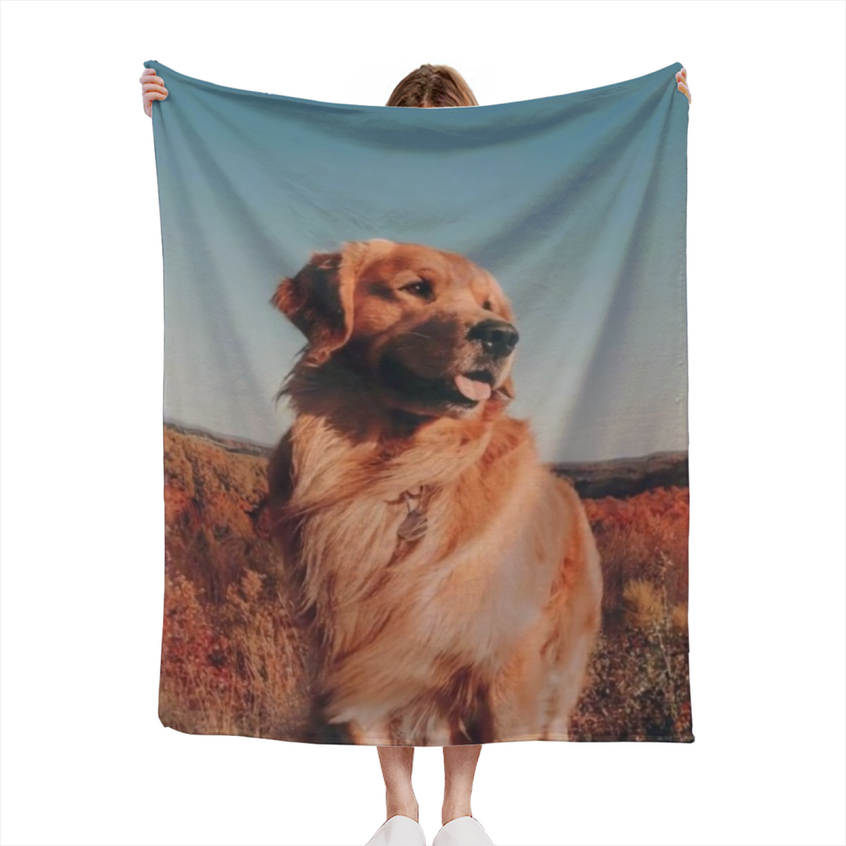 Ember Story Retro Pattern Plush Flannel Throw