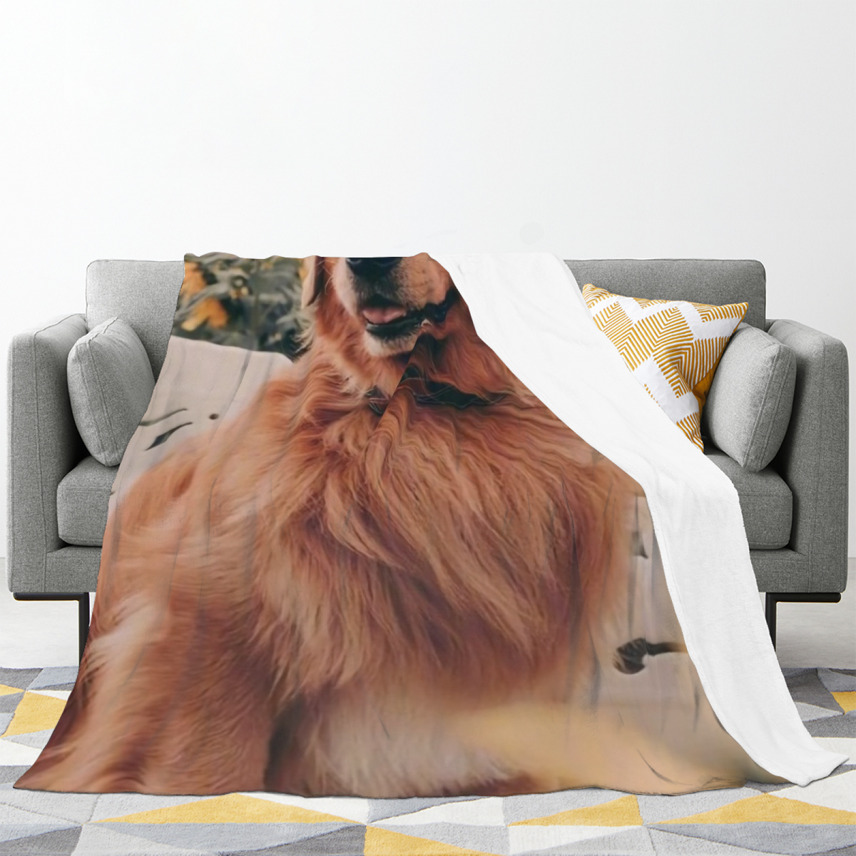 Dawn Sketch Earthy Multicolor Cozy Cozy Flannel Bed Blanket
