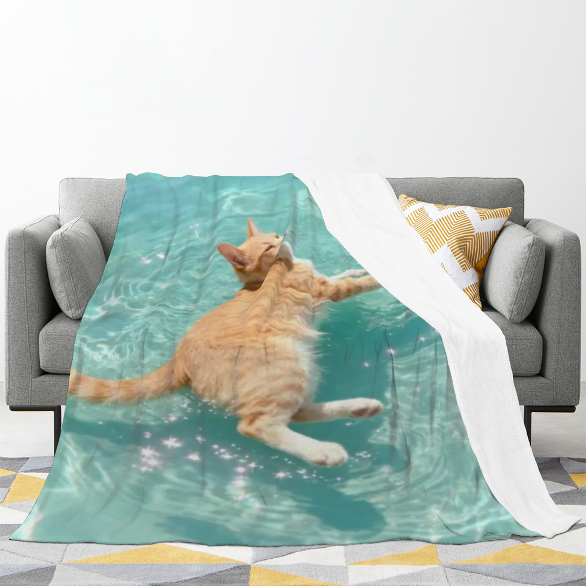 Lagoon Spectrum Inspired Flannel Sofa Throw ¨C Earthy Neutral Palette