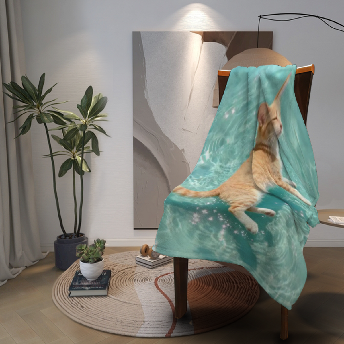 Lagoon Spectrum Inspired Flannel Sofa Throw ¨C Earthy Neutral Palette