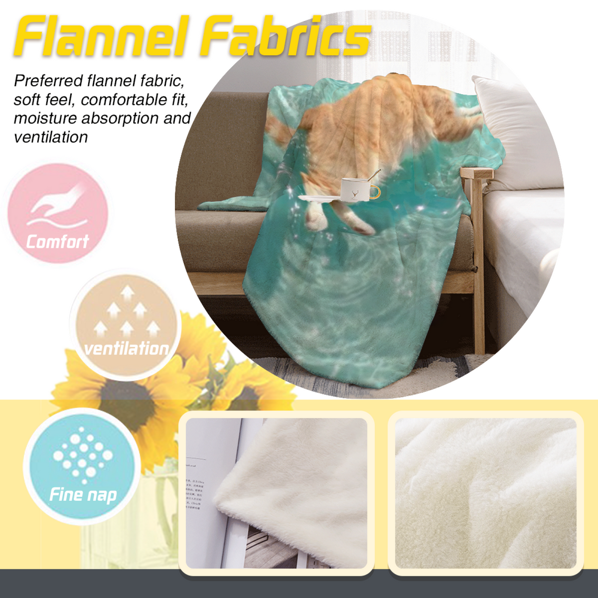 Lagoon Spectrum Inspired Flannel Sofa Throw ¨C Earthy Neutral Palette