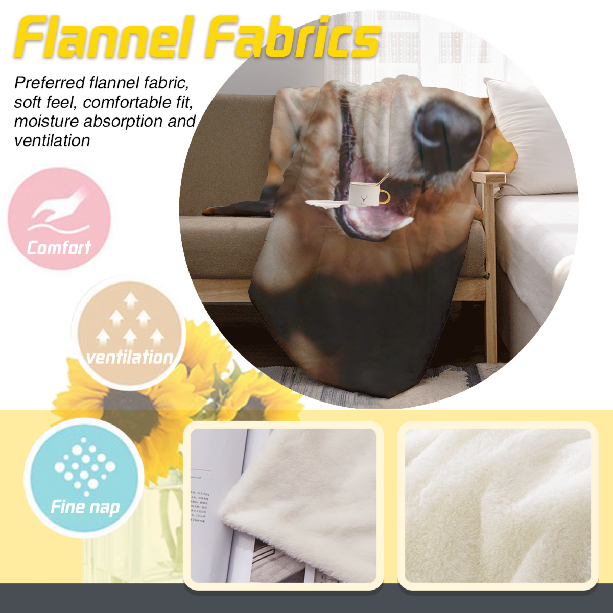 Dreamy Soft Neutral Harbor Serenade Plush Flannel Throw