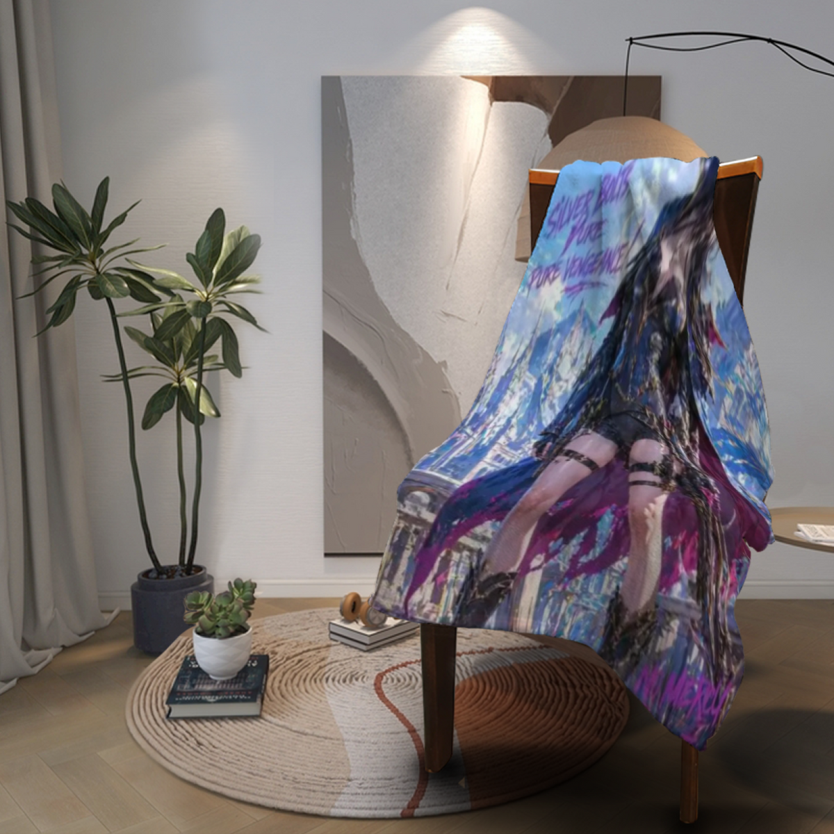 Cosmic Arbor Muted Sage Art Decorative Flannel Blanket