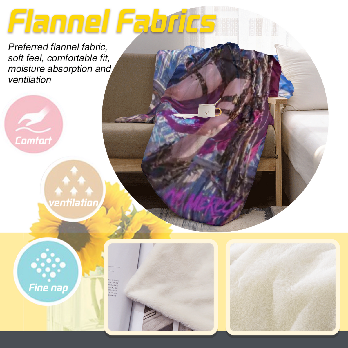 Cosmic Arbor Muted Sage Art Decorative Flannel Blanket