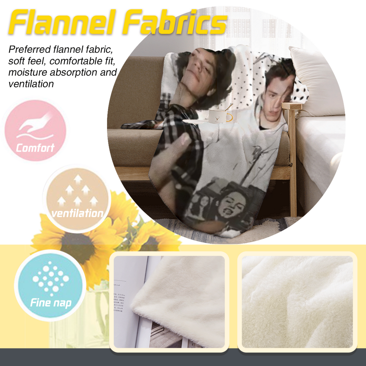 Seaside Breeze Soft Flannel Blanket in Dusty Lilac