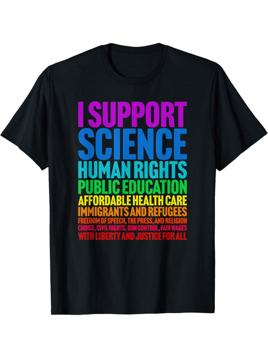 100% Cotton Geometric-Pattern Crew Neck T-Shirt - Progressive Liberal Democratic Causes - Regular Fit, Slight Stretch, Applique, for Casual, Running, Training, Hiking, Adult & Couple Top, Four Seasons