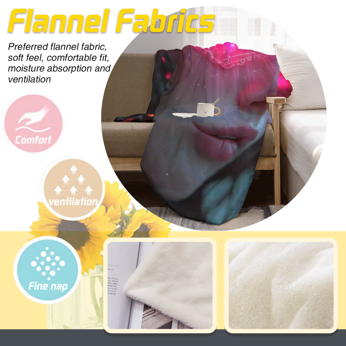 Cosmic Tapestry Pastel Multicolor Modern Art Decorative Flannel Blanket