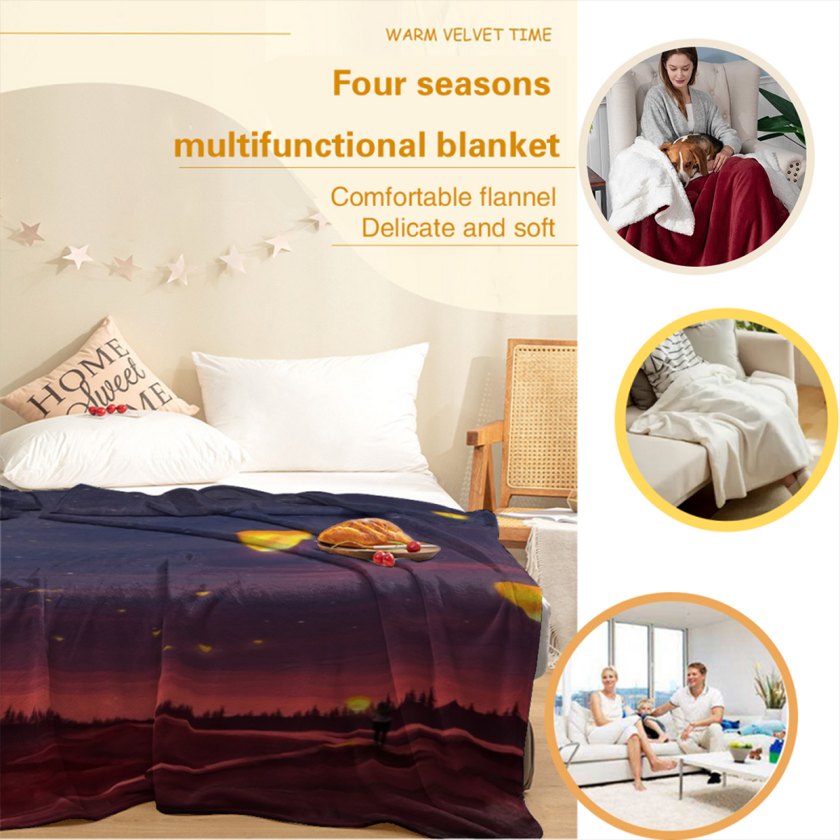 Soft Minimalist All-Season Flannel Blanket ¨C Harvest Jubilee Collection