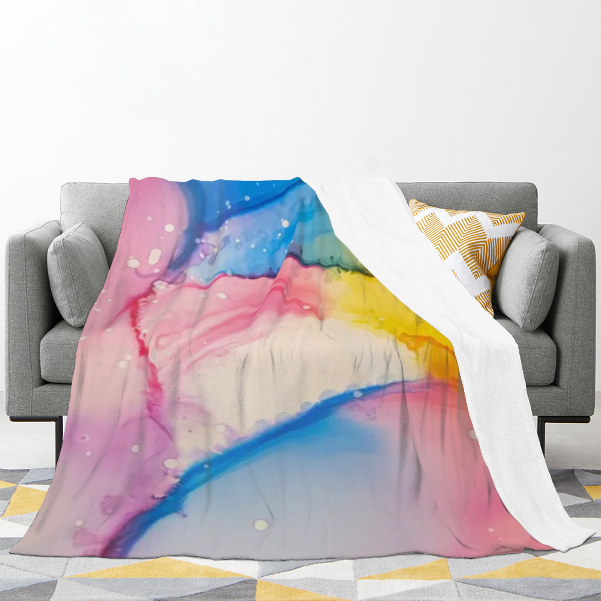 Breezy & Lantern Playful Graphic Plush Flannel Throw
