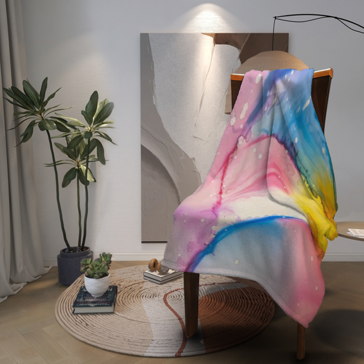 Breezy & Lantern Playful Graphic Plush Flannel Throw