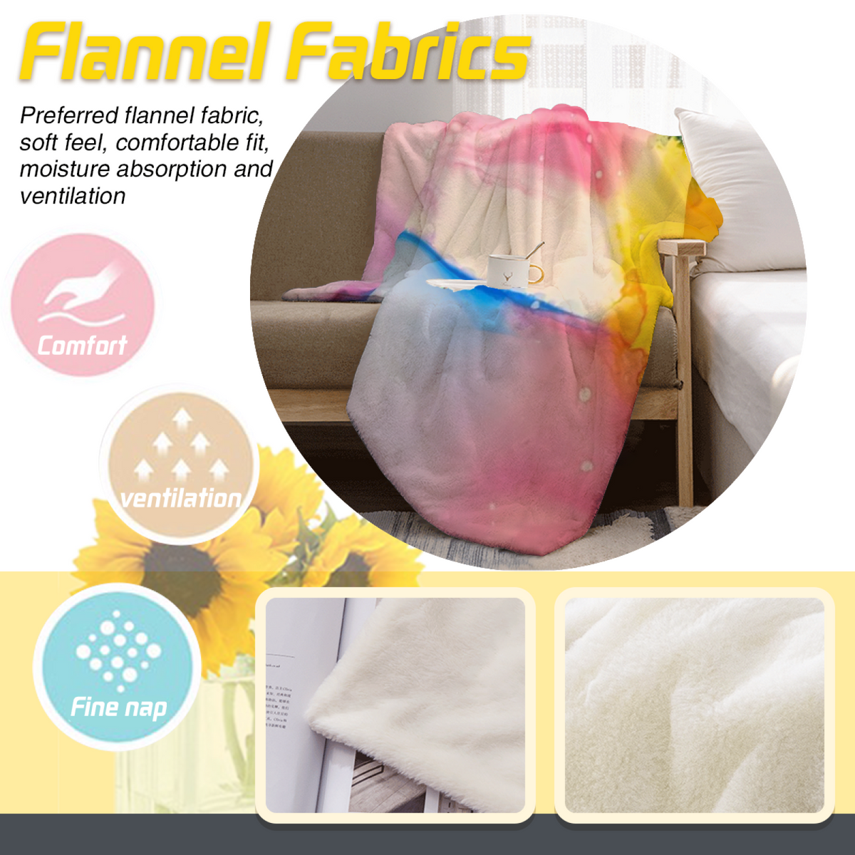 Breezy & Lantern Playful Graphic Plush Flannel Throw