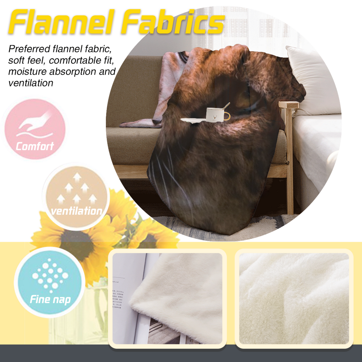 Festival Solstice Inspired Cozy Flannel Bed Blanket ¨C Earthy Neutral Palette