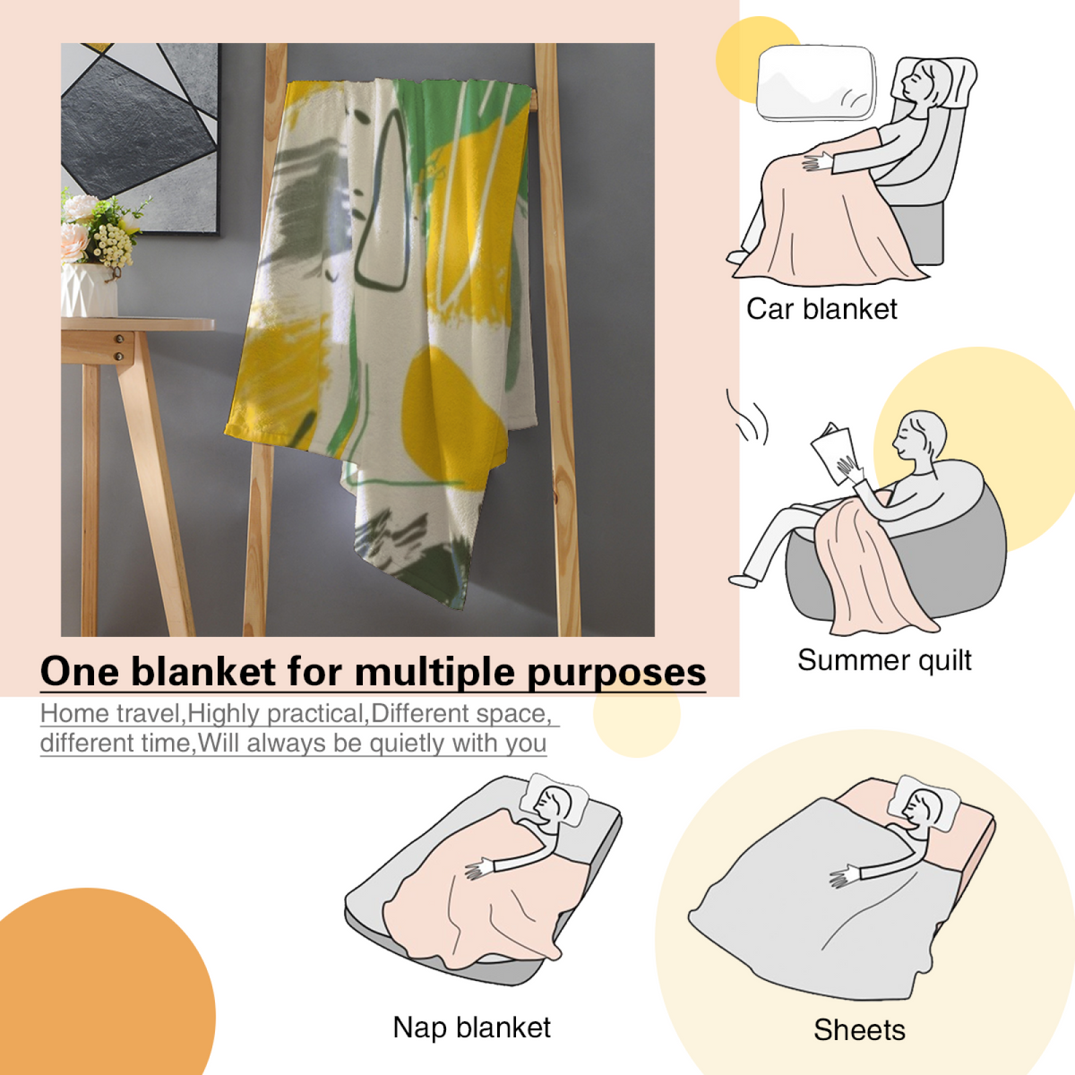 Mossy Daydream Soft Flannel Blanket in Dusty Lilac