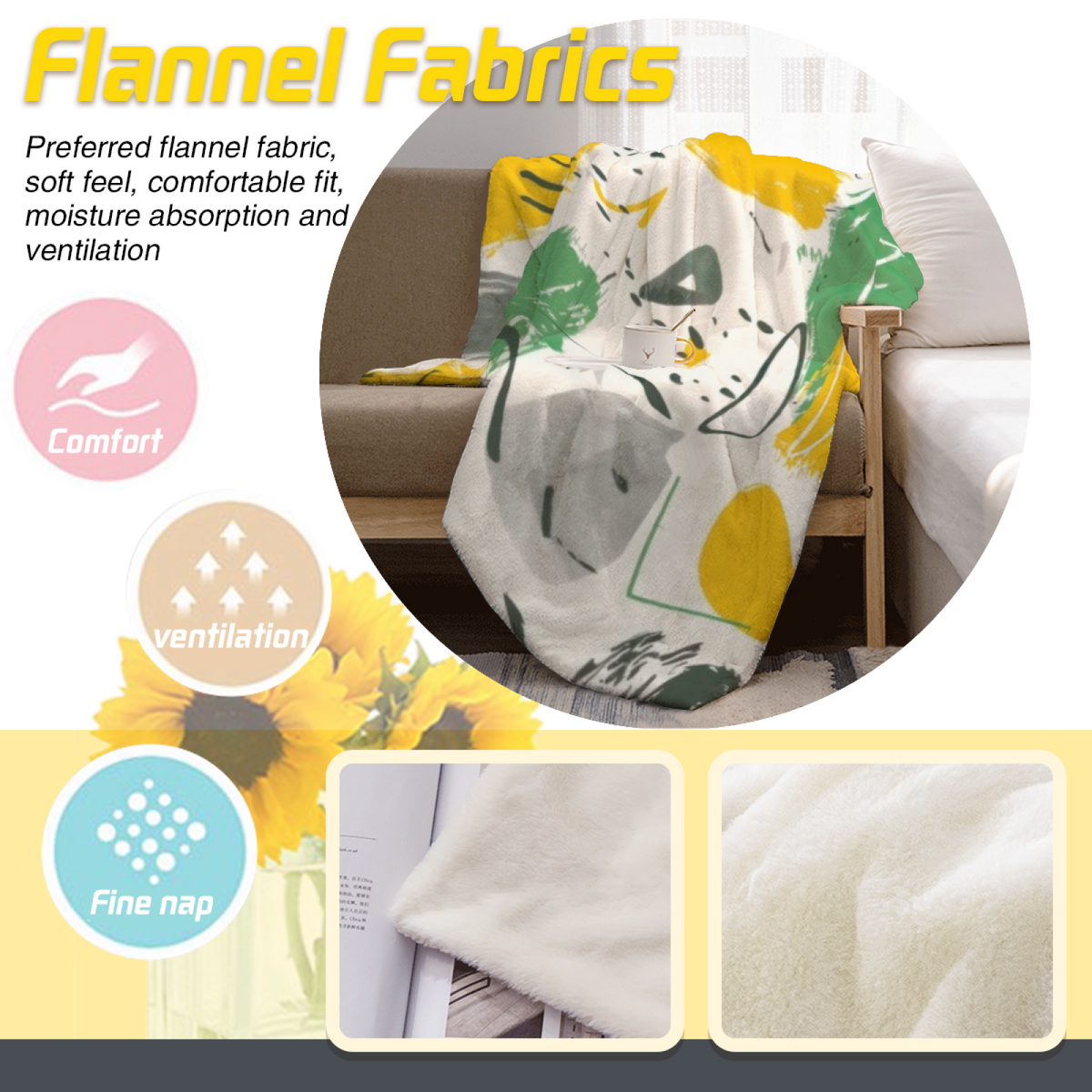 Mossy Daydream Soft Flannel Blanket in Dusty Lilac