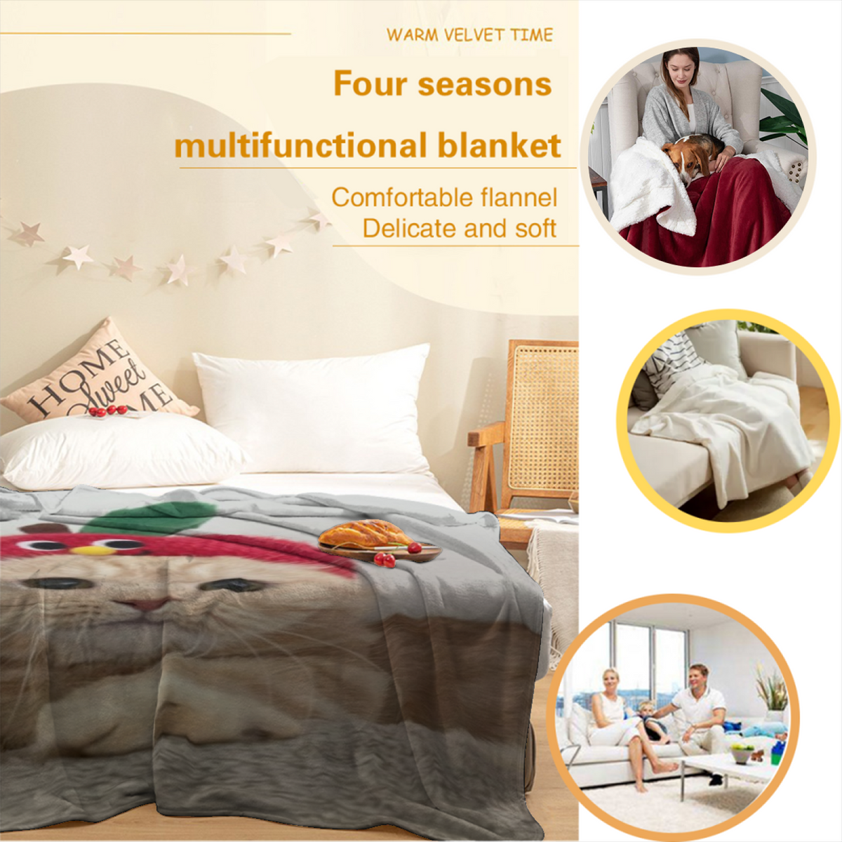 Starlit Ripple Soft Flannel Blanket in Rich Multicolor