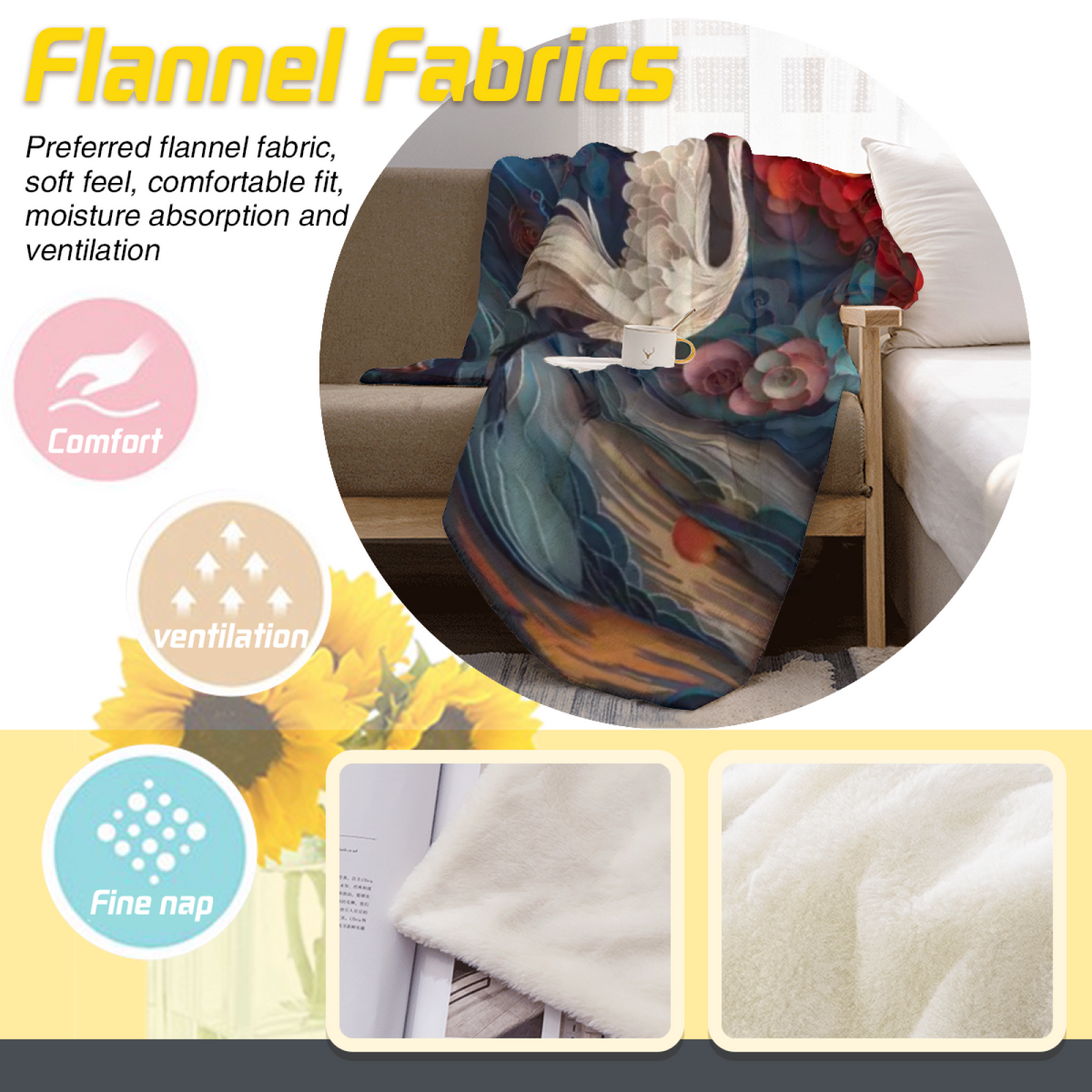 Soft Minimalist All-Season Flannel Blanket ¨C Aurora Wander Collection