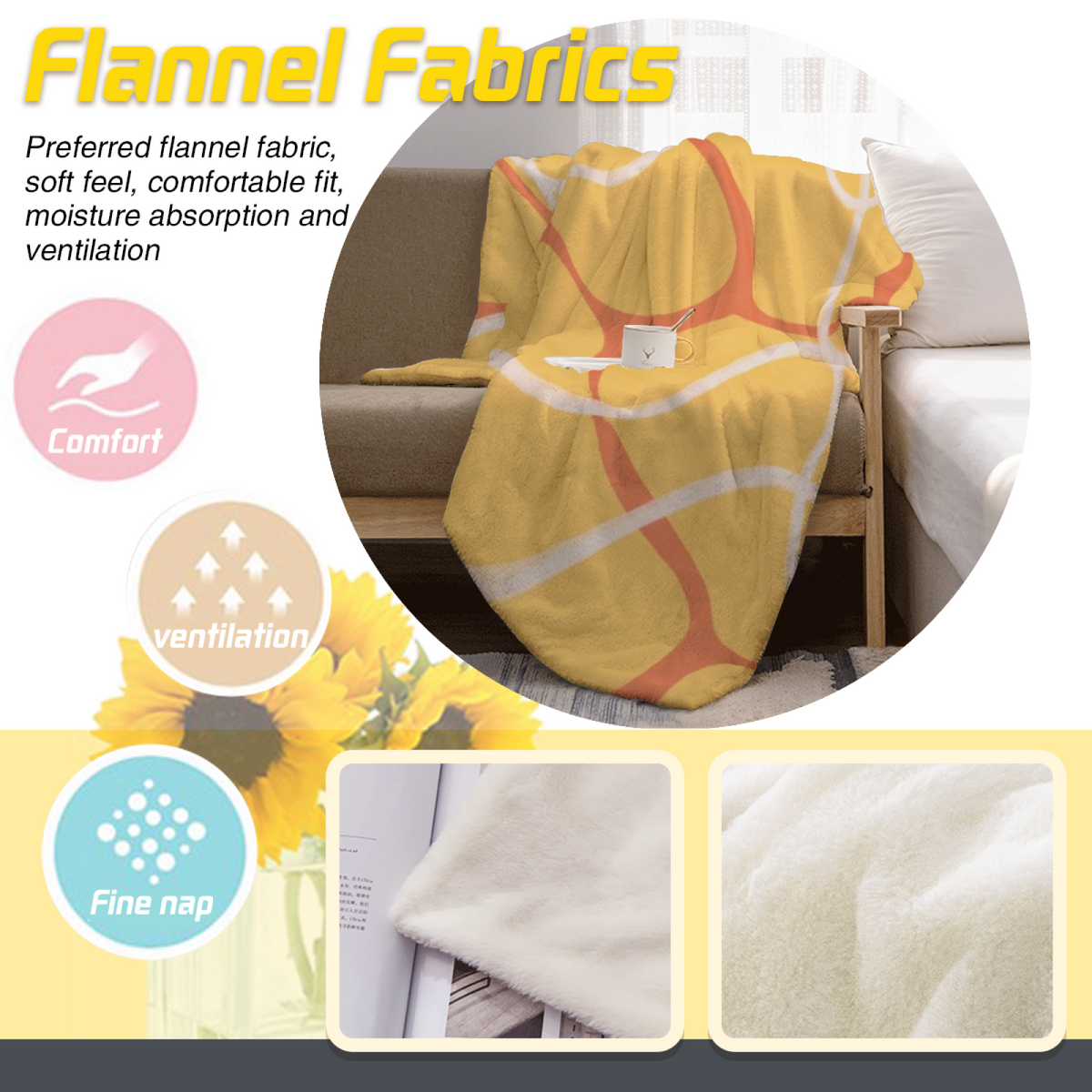 Pastel Multicolor Whimsical Decor Plush Flannel Throw ¨C Coastal Sprout Edition