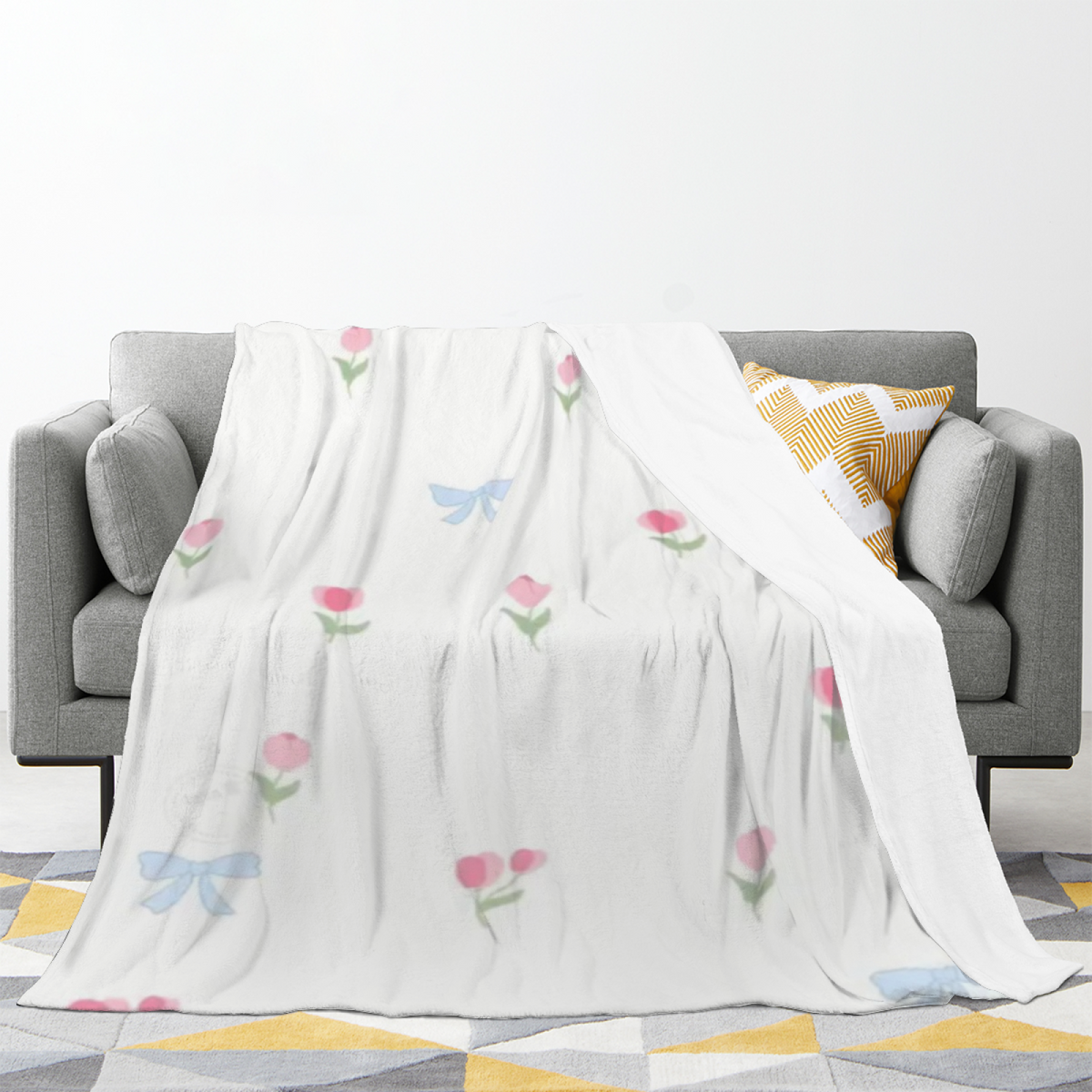 Eclectic Design Celestial Cove Warm Coral Flannel Sofa Throw