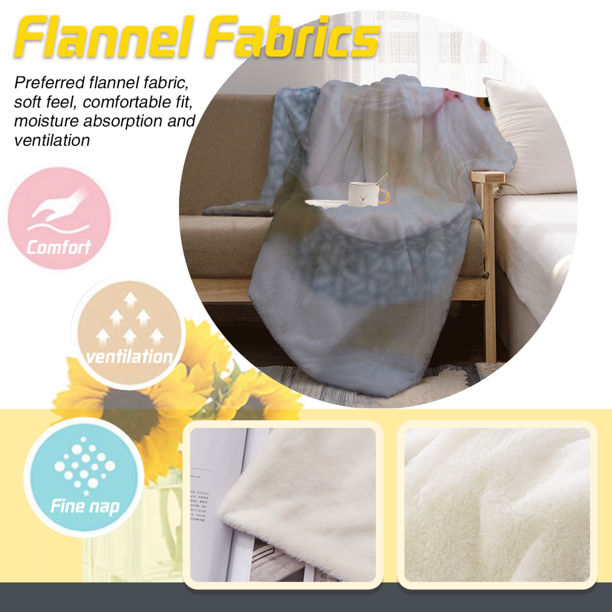 Eclectic Design Luminous Treasure Soft Neutral Cozy Flannel Bed Blanket