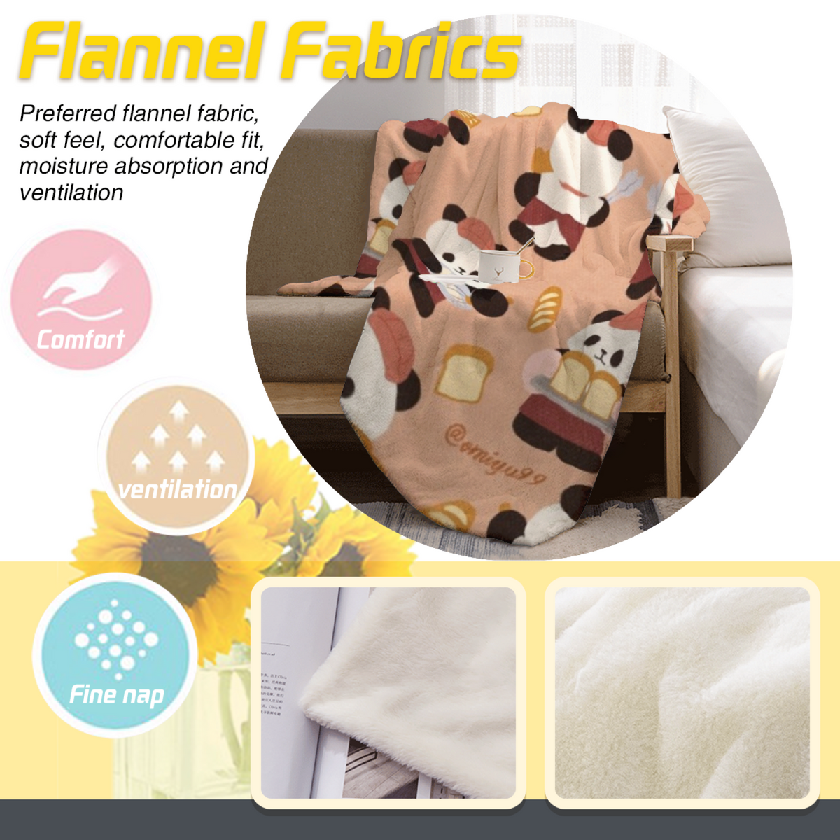Pastel Multicolor Meadow Mosaic Decorative Flannel Blanket
