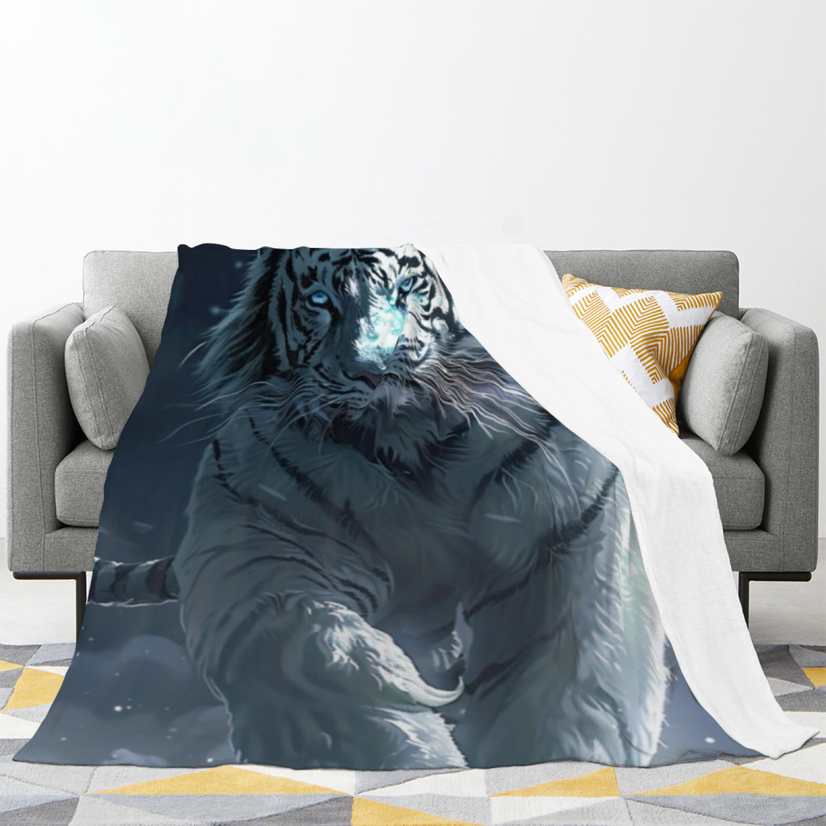 Orchid Haven Soft Neutral Art Flannel Throw Blanket