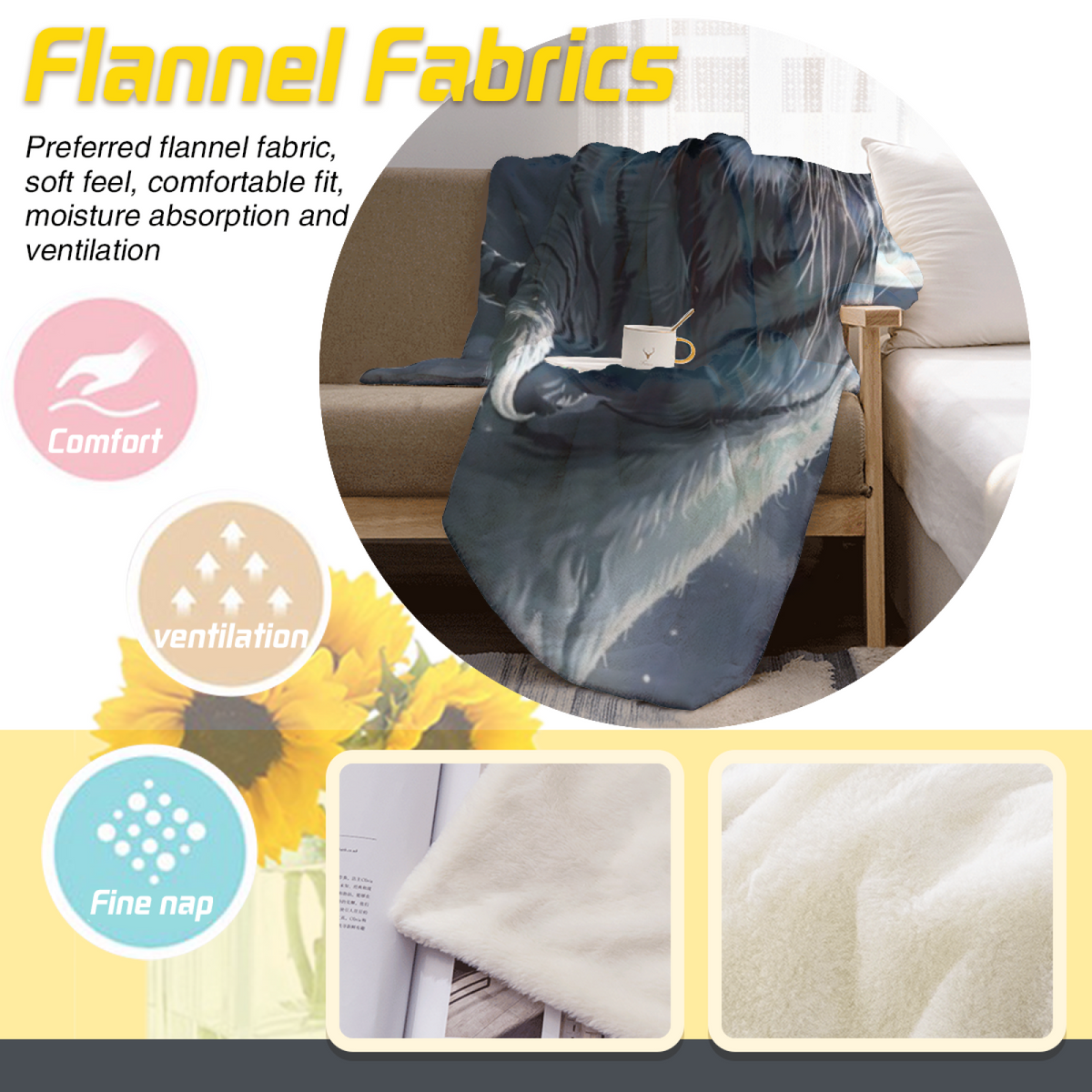 Orchid Haven Soft Neutral Art Flannel Throw Blanket