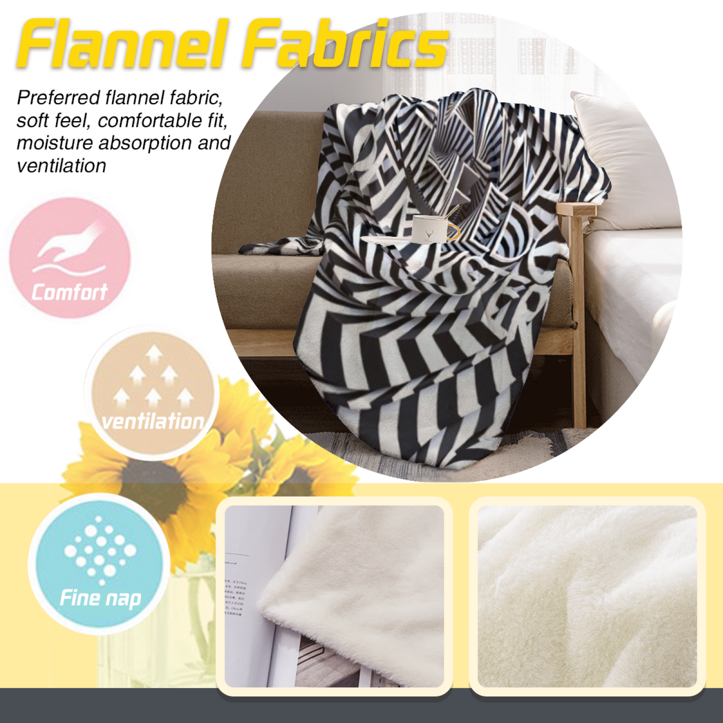 Colorful Graphic Pattern Throw Blanket ¨C Modern Decorative Cozy Blanket