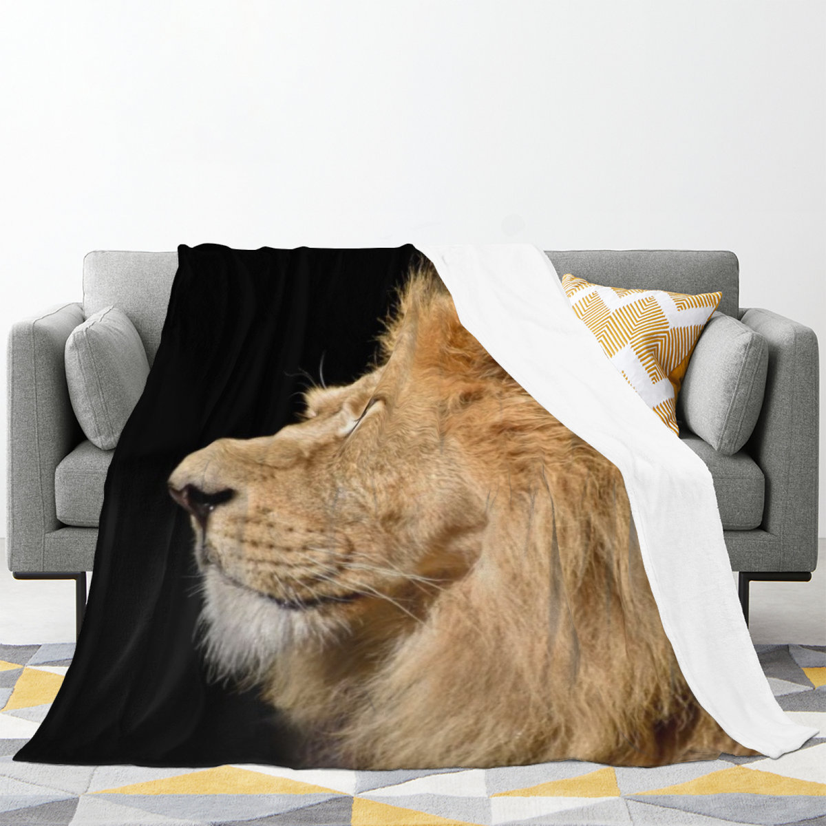 Earthy Neutral Marigold Breeze Lightweight Flannel Throw ¨C Contemporary Pattern