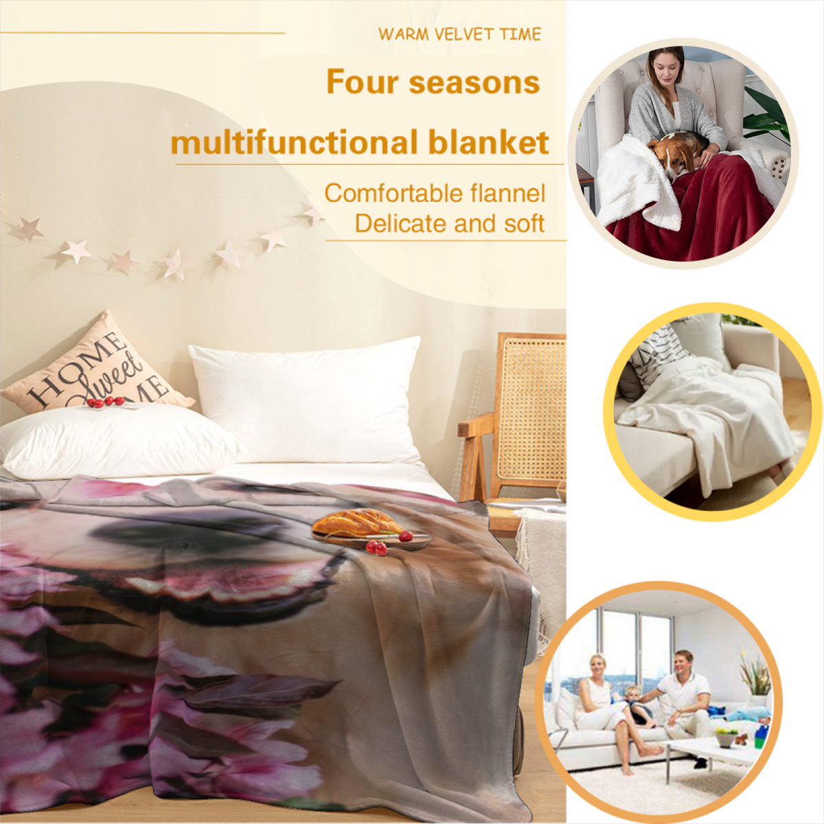 Desert Picnic Muted Sage Art Decorative Flannel Blanket