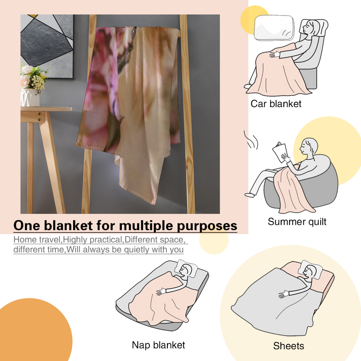 Desert Picnic Muted Sage Art Decorative Flannel Blanket