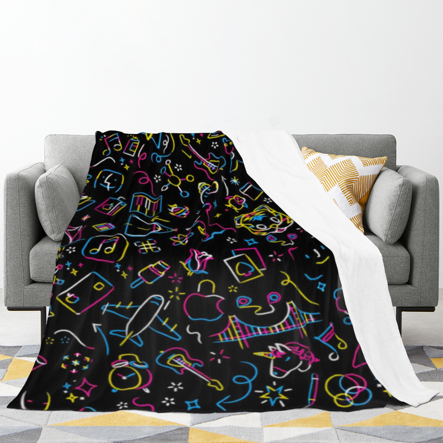 Modern Printed Throw Blanket ¨C Colorful Decorative Home Blanket