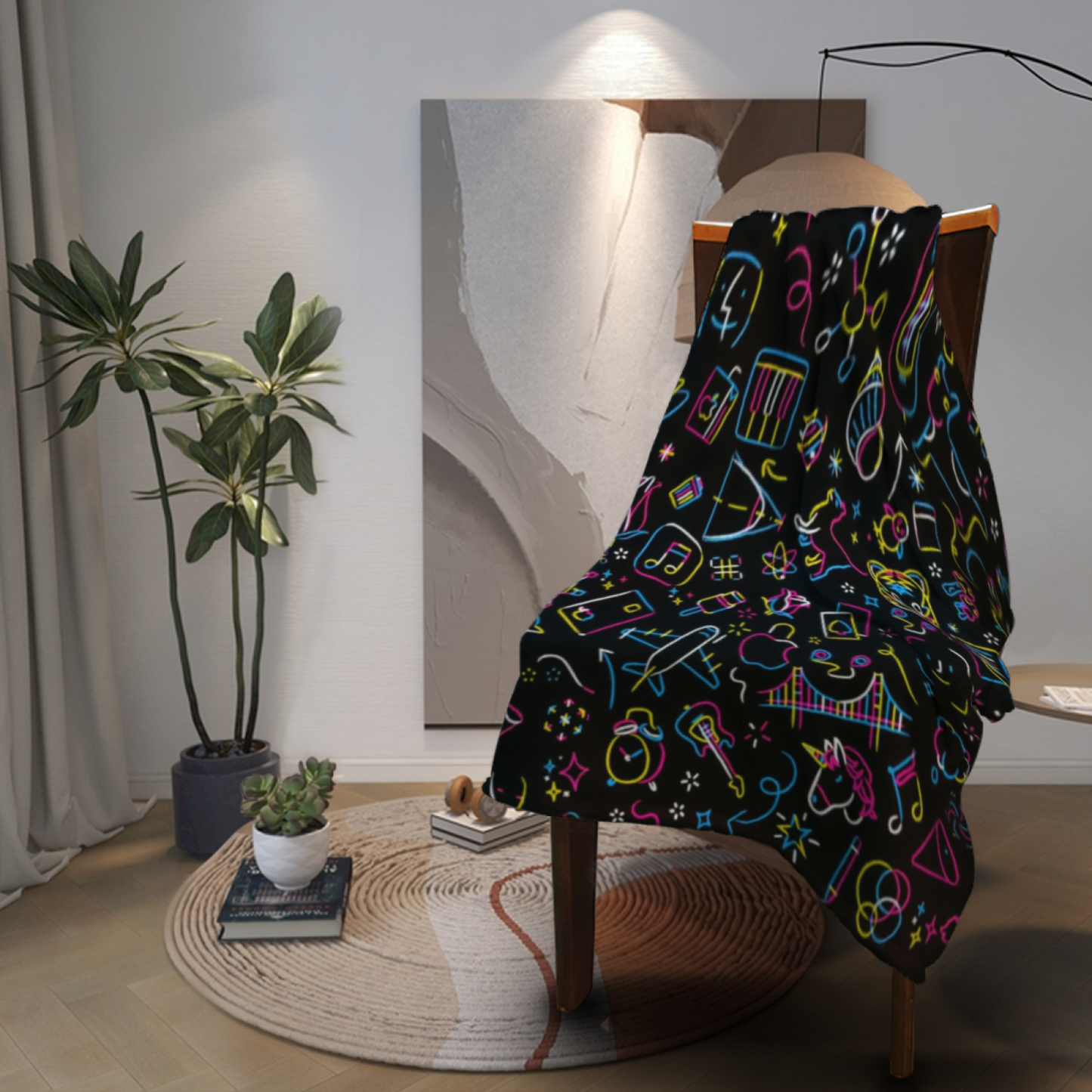 Modern Printed Throw Blanket ¨C Colorful Decorative Home Blanket
