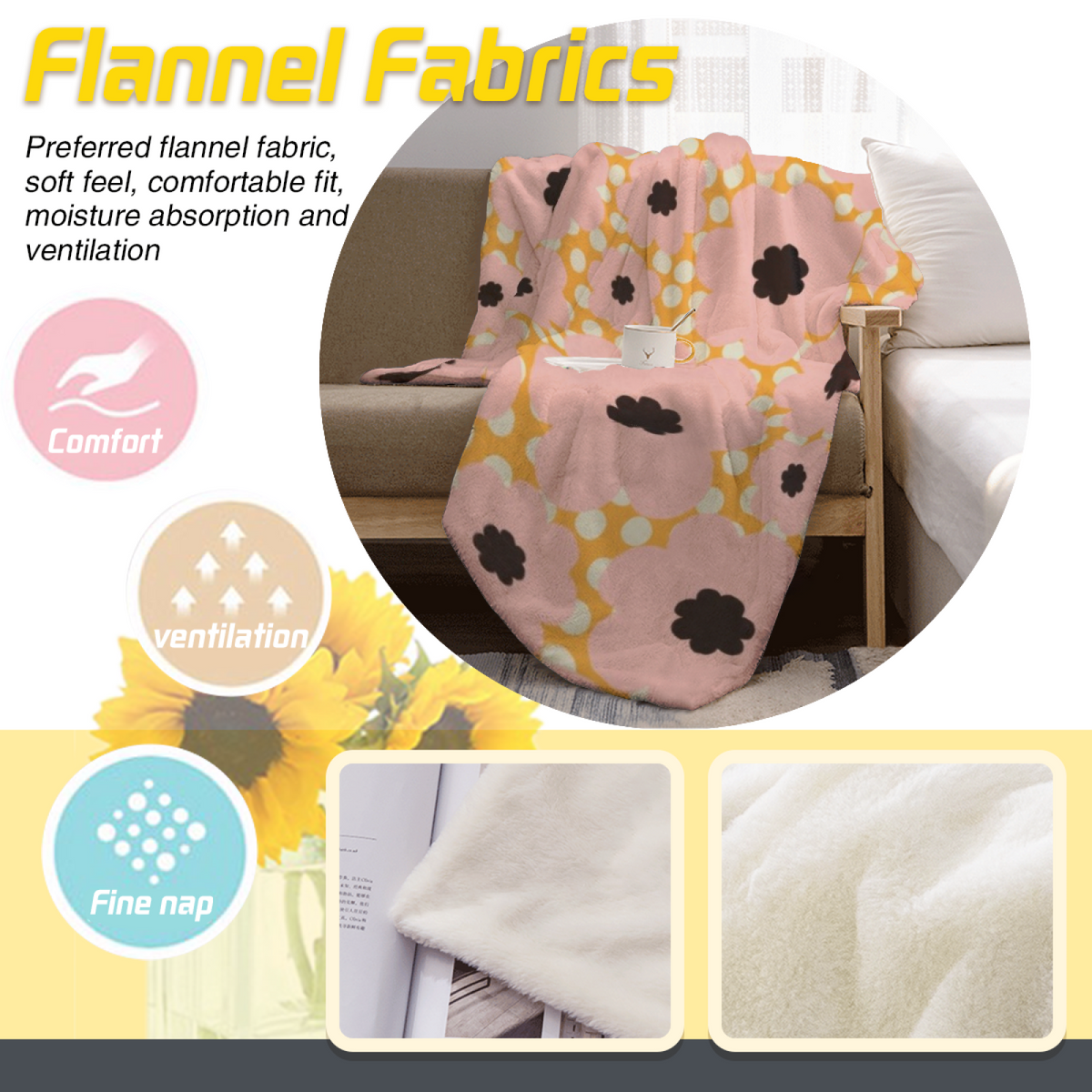 Cinnamon Vista Inspired Flannel Sofa Throw ¨C Earthy Neutral Palette