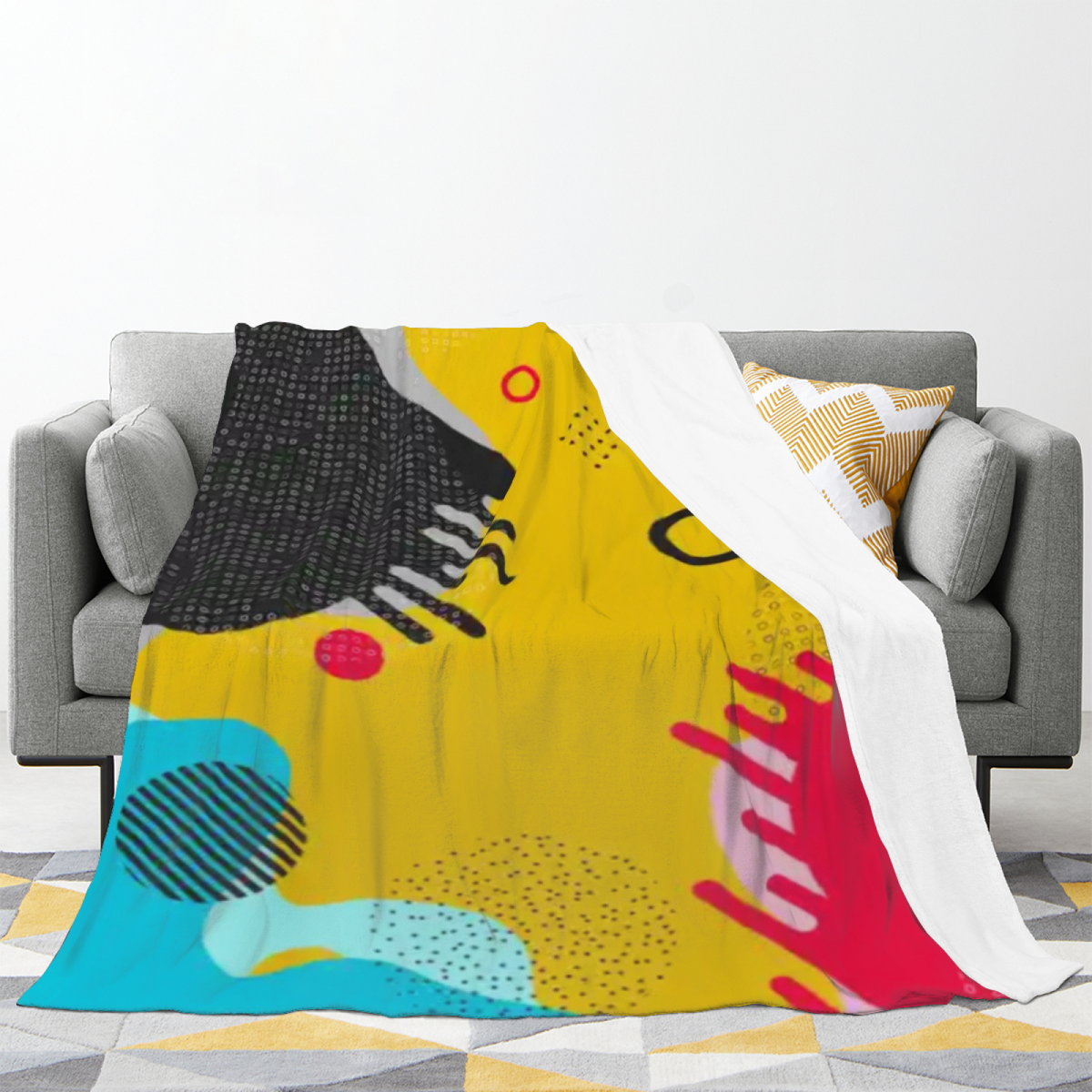 Riverstone & Lantern Playful Graphic All-Season Flannel Blanket